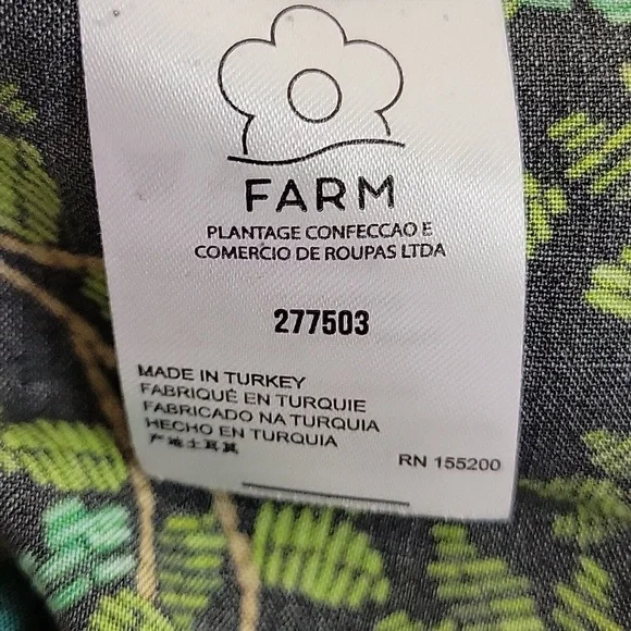 Farm Rio Nieves Floral Black Coverup Tunic Dress. Small. Colorful Viscose - Picture 9 of 9